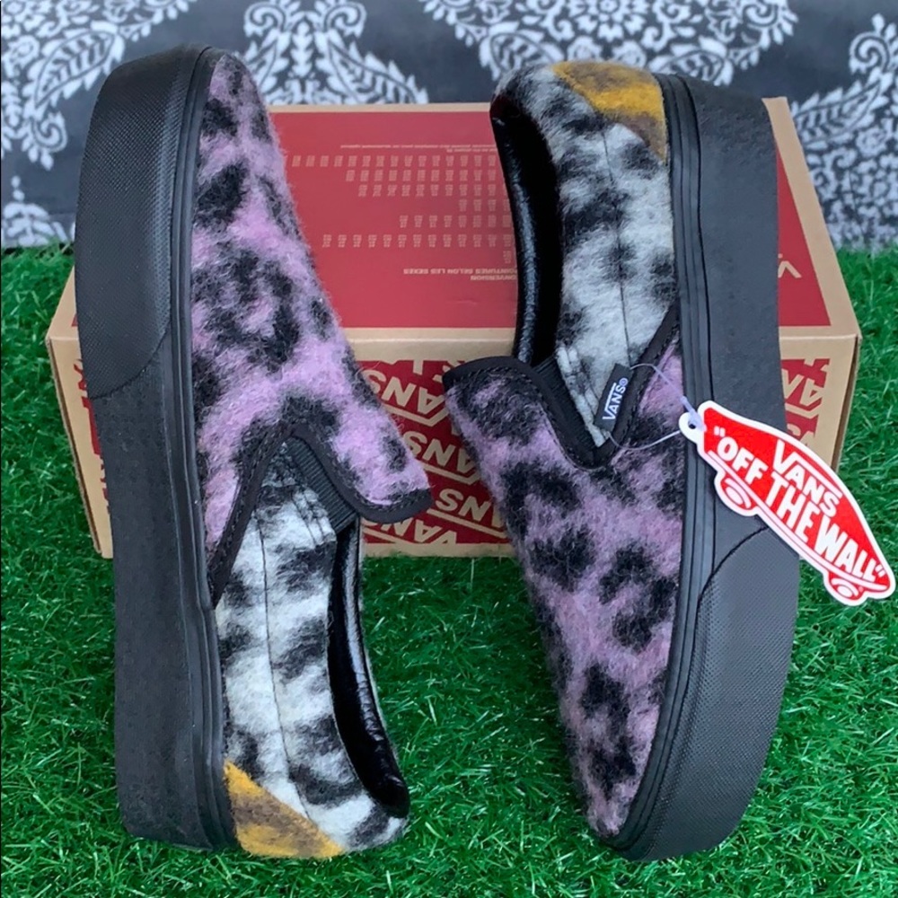 VANS CLASSIC SLIP ON PLATFORM MIX LEOPARD Multi/Bl - Picture 3 of 16